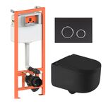 Комплект: унитаз Qtap Taurus Ultra Quiet и инсталляция 4в1 Black mat, фото  | SNABZHENIE.com.ua