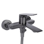 Смеситель для ванны Qtap Vlasta New (c душевым гарнитуром) QTVLA259GMB45643 Gunmetal Black PVD, фото , зображення 3 | SNABZHENIE.com.ua