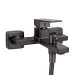 Смеситель для ванны Qtap Gemini с душевым гарнитуром Gunmetal Black, фото , изображение 3 | SNABZHENIE.com.ua