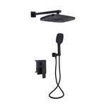 Душевая система Qtap Gemini скрытого монтажа на два потребителя, черная матовая, фото  | SNABZHENIE.com.ua