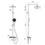 Душевая система универсальная Qtap Slavonice на три потребителя (с изливом) QTSLA111BLM45906 Black Matt, фото , зображення 2 | SNABZHENIE.com.ua