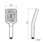 Лейка для душа Qtap Rucni 140x110 мм прямоугольная хромированная, фото , изображение 2 | SNABZHENIE.com.ua