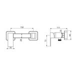 Набор для гигиенического душа Lidz Kubis 110 Black LDKUB110BLA46104 прямоугольный, фото , зображення 2 | SNABZHENIE.com.ua