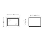 Зеркало Qtap Cardinal 1200х800 с LED-подсветкой Touch, с антизапотеванием, с диммером, рег. темп. цвета (3000-6500K) QT0478C12080, фото , зображення 2 | SNABZHENIE.com.ua