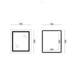 Зеркало Lidz Kubis 700х800 с LED-подсветкой Touch, с антизапотеванием, с диммером, рег. яркости Reverse LD78LF9048070, фото , зображення 2 | SNABZHENIE.com.ua