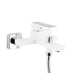 Смеситель для ванны Qtap Gemini (c душевым гарнитуром) QTGEM259CRW45683 Chrome/White, фото , зображення 3 | SNABZHENIE.com.ua