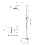 Душевая система Qtap Gemini на три потребителя, черный матовый QTGEM111BLM45686, фото , изображение 2 | SNABZHENIE.com.ua