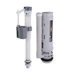 Qtap HY2 (Kalao) комплект арматуры для бачка унитаза с двойной круглой кнопкой смыва 4,8 см и клапаном нижней подачи воды, 3/6L CHR, фото  | SNABZHENIE.com.ua