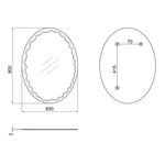Зеркало настенное овальное Lidz Latwa 650х800 с декором LD78LA6580, фото , изображение 2 | SNABZHENIE.com.ua