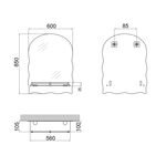Зеркало Lidz Anny 600х850х106 настенное с полочкой прямоугольное с дугообразным верхом и фигурными боками LD78AN6085, фото , зображення 2 | SNABZHENIE.com.ua