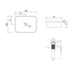 Комплект Qtap Scorpio: Раковина врезная прямоугольная 500х380х145 мм White + Донный клапан PU02, фото , зображення 2 | SNABZHENIE.com.ua
