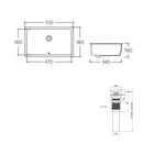 Комплект Qtap Stork: Раковина 530x370x200 мм White + Донный клапан, фото , изображение 2 | SNABZHENIE.com.ua