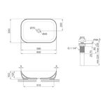 Комплект Qtap Robin: Прямоугольная раковина 610x400x145 мм White + клапан PU02, фото , изображение 2 | SNABZHENIE.com.ua