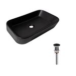 Комплект Qtap Scorpio: Раковина накладная прямоугольная 550х390х120 мм Matt Black + Донный клапан PU03, фото  | SNABZHENIE.com.ua