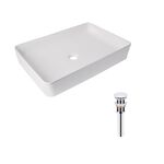 Комплект Qtap Tern: Раковина накладная прямоугольная 600x405x110 мм WHITE + Донный клапан PU02, фото  | SNABZHENIE.com.ua