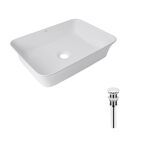 Комплект Qtap Virgo: Раковина накладная прямоугольная 490х350х110 мм White + Донный клапан PU02, фото  | SNABZHENIE.com.ua