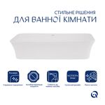 Комплект Qtap Virgo: Раковина накладная прямоугольная 490х350х110 мм White + Донный клапан PU02, фото , зображення 3 | SNABZHENIE.com.ua