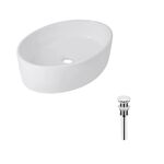Комплект Qtap Kolibri: Раковина накладная овальная 500x360x140 мм White + Донный клапан PU02, фото  | SNABZHENIE.com.ua