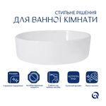 Комплект Qtap Kolibri: Раковина накладная овальная 500x360x140 мм White + Донный клапан PU02, фото , зображення 3 | SNABZHENIE.com.ua