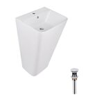 Комплект Qtap Tern: Раковина напольная моноблок 440х380х830 мм White + Донный клапан PU02O, фото  | SNABZHENIE.com.ua