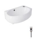 Комплект Qtap Leo: Овальная подвесная раковина 430x290 мм White + клапан, фото  | SNABZHENIE.com.ua