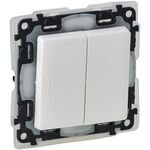 Legrand Valena LIFE вимикач 2-х клавішний автоматичні клеми IP44 білий, фото  | SNABZHENIE.com.ua