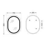 Дзеркало Qtap Gemini 800х700 з LED-підсвіткою Touch, з антизапотіванням, з диммером, рег. темп. кольору (3000-6500K) Reverse QT2578R8072B, фото , зображення 2 | SNABZHENIE.com.ua