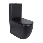 Унитаз напольный Qtap Robin Ultra Quiet безободковый с сиденьем Soft-Close матовый черный, фото  | SNABZHENIE.com.ua