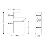Смеситель для раковины Brinex Pure 001F низкий графитовый, фото , изображение 2 | SNABZHENIE.com.ua