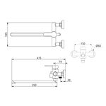 Смеситель для ванны Brinex Pure 005 с длинным поворотным изливом (с душевым гарнитуром) Никель, фото , изображение 2 | SNABZHENIE.com.ua