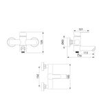 Змішувач для ванни Brinex Pure 006 з поворотним виливом (з душовим гарнітуром) графітовий BRIPUR006GRP, фото , зображення 2 | SNABZHENIE.com.ua