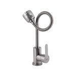 Змішувач для кухні Brinex Pure 015F41 з гнучким виливом Nickel, фото , зображення 3 | SNABZHENIE.com.ua