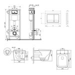 Готове рішення Qtap для ванної кімнати: підвісний унітаз Tern + комплект інсталяції Nest 4 в 1 (квадратна клавіша Satin), фото , зображення 2 | SNABZHENIE.com.ua