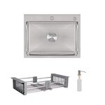 Комплект Lidz Handmade H5845: Мойка с дозатором и корзиной K01G, фото  | SNABZHENIE.com.ua