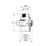 Американка PPR GrandiTherm 20х1/2 РН, фото , зображення 2 | SNABZHENIE.com.ua