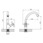 Кран на одну воду Agua Toledo - C091, фото , зображення 2 | SNABZHENIE.com.ua