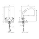 Смеситель кухонный Kroner KRM Rhein - C032, фото , изображение 2 | SNABZHENIE.com.ua