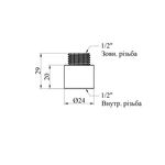 Удлинитель Karro 1/2 ВН, L=20 мм, хромированный, фото , изображение 2 | SNABZHENIE.com.ua