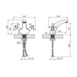 Змішувач для раковини Kroner KRM Rhein - C010, фото , зображення 2 | SNABZHENIE.com.ua