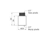 Подовжувач Karro 1/2 ВН, L=30 мм хромований KR-3209, фото , зображення 2 | SNABZHENIE.com.ua