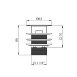 Донный клапан Kroner KRM - C962-1 1 1/4 с переливом для раковин, фото , изображение 2 | SNABZHENIE.com.ua