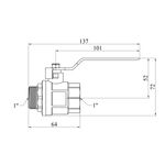 Кран шаровой Karro Standart 1 ВН PN30 никелированный с ручкой, фото , изображение 2 | SNABZHENIE.com.ua