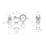 Група безпеки з виходами під 90° Karro KR-88068 латунна, фото , зображення 2 | SNABZHENIE.com.ua