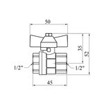 Кран шаровой 1/2 ВВ PN30 с синей бабочкой, фото , изображение 2 | SNABZHENIE.com.ua