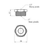 Футорка STA Premium 1/2х1 ВН нікельована, фото , зображення 2 | SNABZHENIE.com.ua