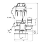 Фекальный насос Grandwater WQD12-10-1,5 кВт, фото , изображение 2 | SNABZHENIE.com.ua