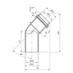 Колено Rozma 32х45° для внутренней канализации белое, фото , изображение 2 | SNABZHENIE.com.ua