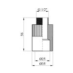 Муфта PPR Rozma 25х1/2 РН, фото , зображення 2 | SNABZHENIE.com.ua