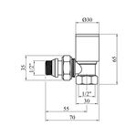 Комплект радіаторних кутових кранів верхніх Karro 1/2 ВН хромовані KR-32001, фото , зображення 2 | SNABZHENIE.com.ua