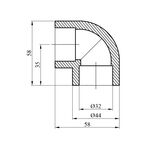 Колено 90° PPR Rozma 32 мм, фото , зображення 2 | SNABZHENIE.com.ua